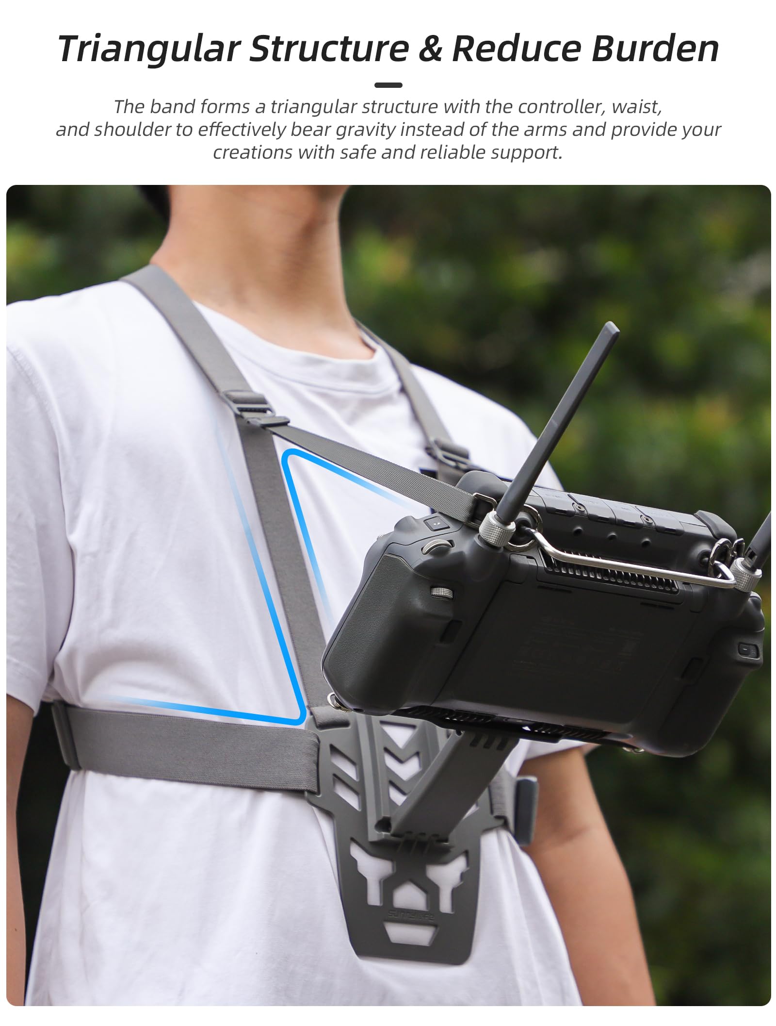 Support Ergonomique pour DJI RC Plus Support Réglable pour Télécommande de Drone Support de Veste Support Ventral Sangle de Poitrine Accessoire