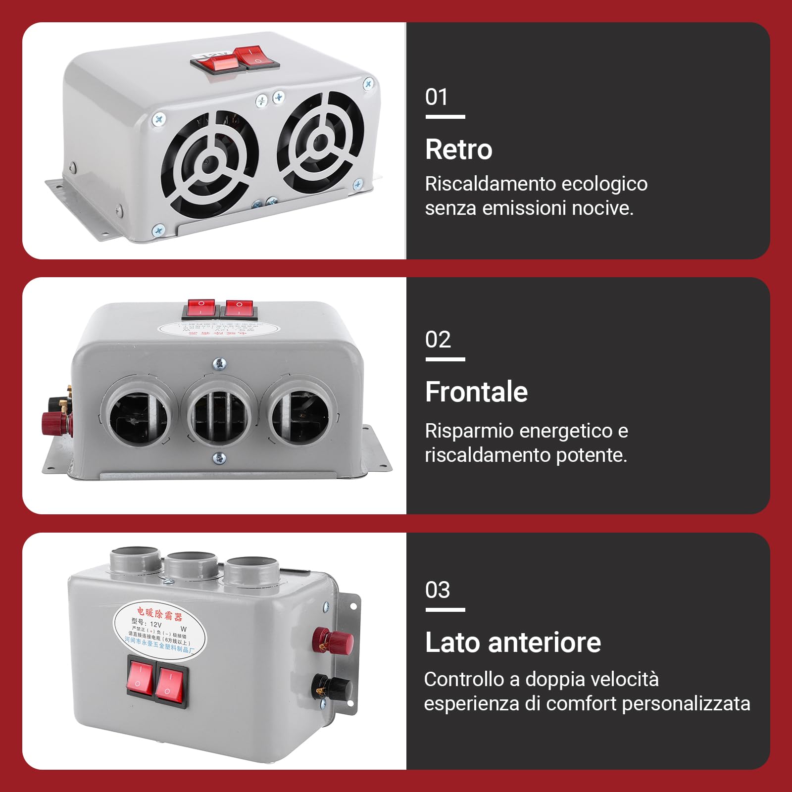 12V 600W Autoverwarmer 2-gaats Draagbare Winter Snelle Verwarming Warmer Vorst Verwijderen Geruisloos Universeel