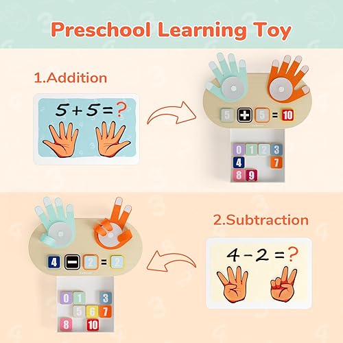 Miniatura 2 de TOP BRIGHT Juguetes de aprendizaje para 2 a 4 años, laberinto magnético de color y números, manipuladores de matemáticas, suministros de escuela en