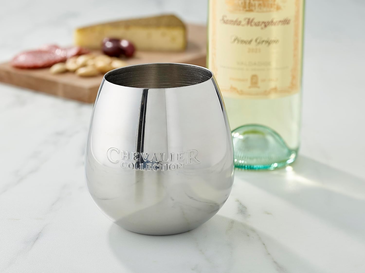 Chevalier Collection Stainless Steel Wine Tumbler - Patented Aerating Wine Glass with Removable Built-In Aerator - Copper Plated Finish Tumbler for Wine and Spirits (Set of 2)