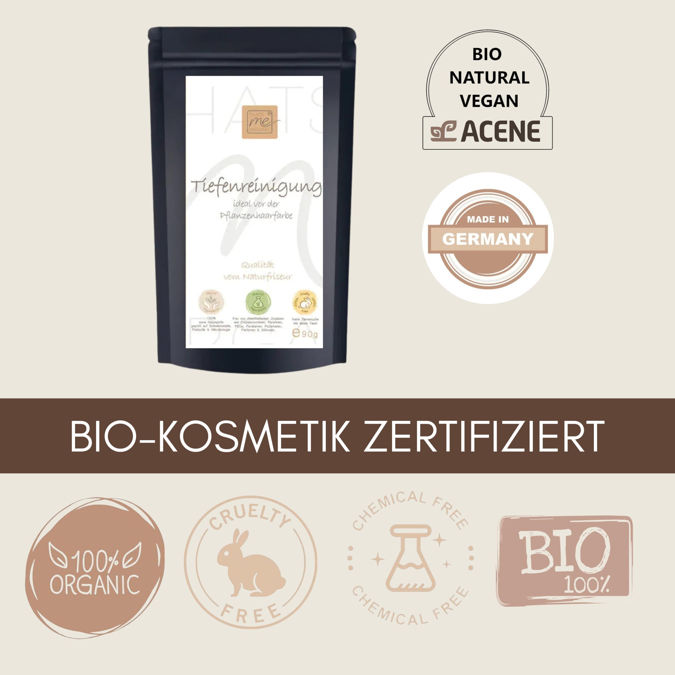 Thats me Organic BIO Haar Tiefenreinigungsshampoo Pulver 90g – Entfernt Rückstände, Ablagerungen & Silikonreste – Detox und Clarifying Shampoo Pulver für saubere, gesunde Haare