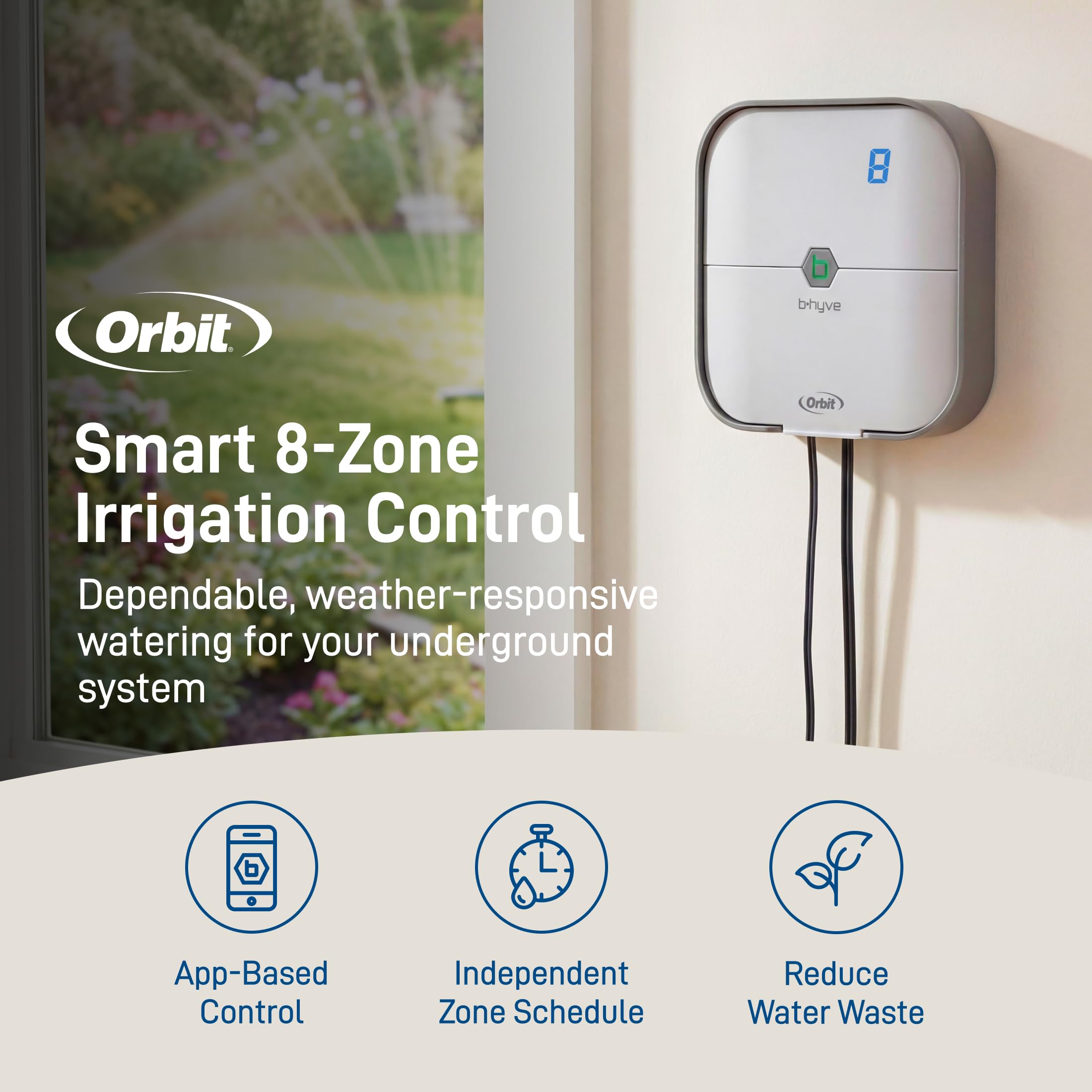Orbit B-hyve - Regolatore intelligente per irrigazione da interni, a 8 zone
