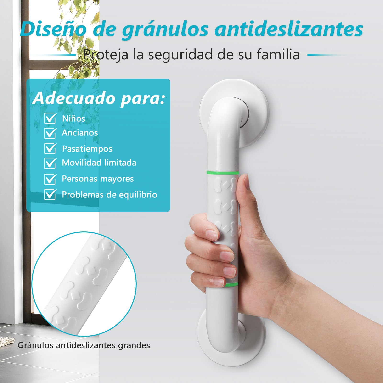 2 Piezas 30cm Agarraderas Baño - Agarrador Ducha Personas Mayores, Niños y minusvalido, Antideslizante Asidero, Acero Inoxidable Barra