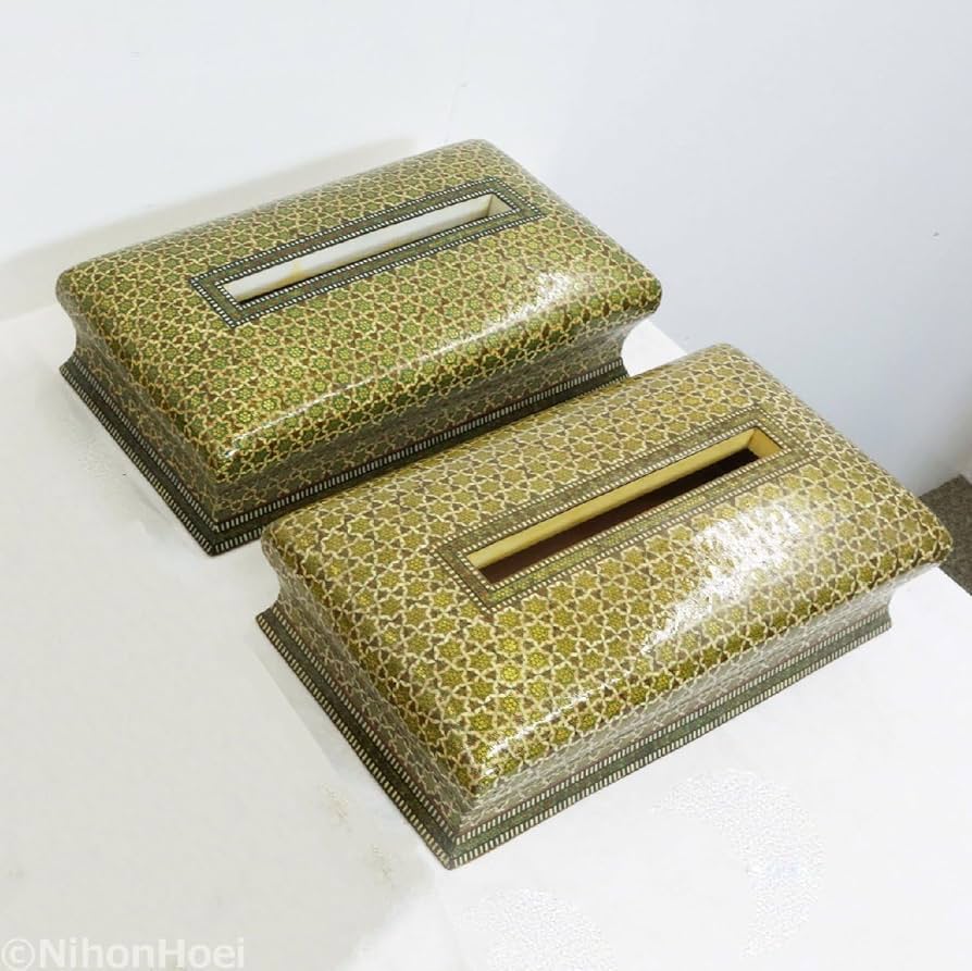 イランの寄木.象嵌細工 ハータムカーリー　ティッシュボックス イランの寄木.象嵌細工 ハータムカーリー ティッシュボックス イランの