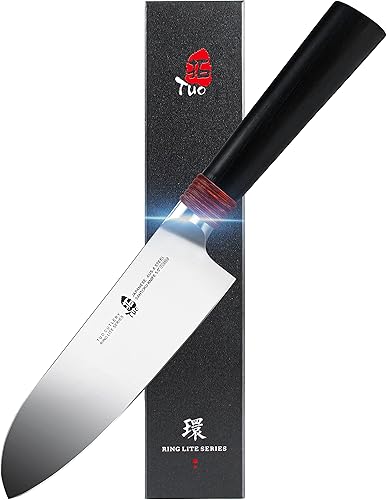 TUO Santoku Knife 5.5 inch Small Kitchen Knife Pro Asian Chef Knife Cooking Knife for Vegetable Fruit and Meat, AUS-8 Stainless Steel with