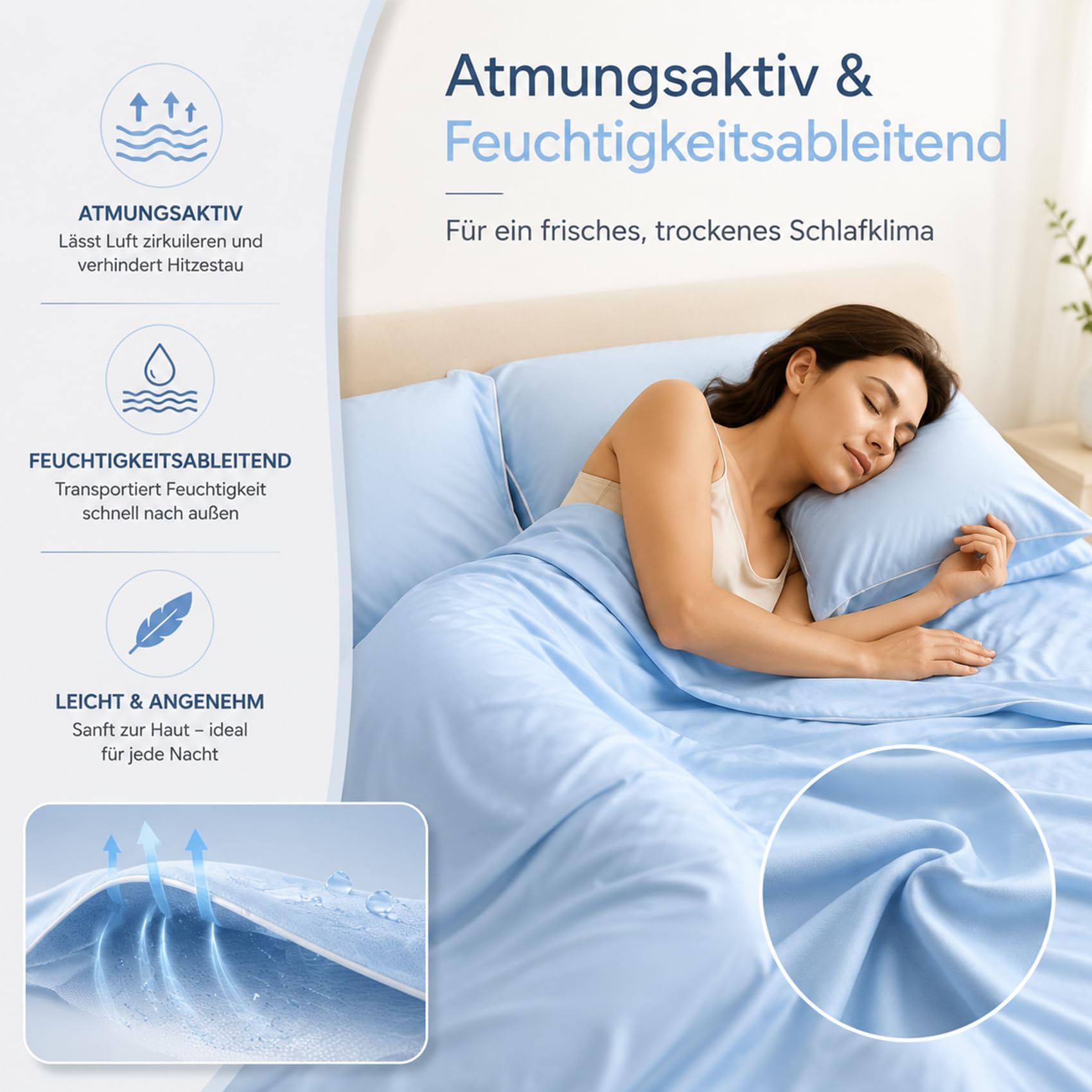 Magic Splashy Bettdecke, 2026 Neu Magic Sleep Eisdecke, Weich und Sanft Zur Haut, Leicht Und Atmungsaktiv für HeißE Sommernächte, Maschinenwaschbar und Wendbar (Blaugrau,105 * 150cm)