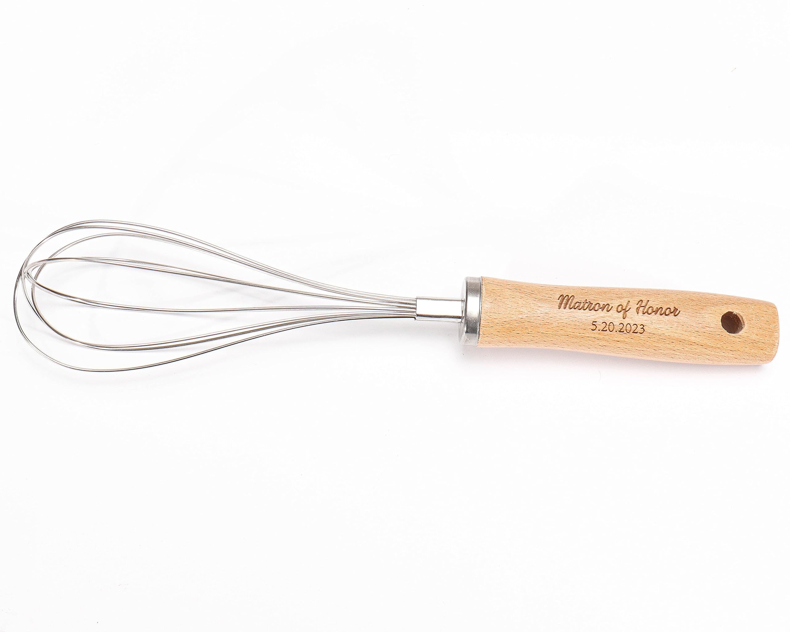 Personalized Kitchen Utensil Engraved Wooden Cooking Tool, Stainless Steel Gadget Housewarming Father Mother's Day Anniversiry Gift Bake Chef Customized Gifts Wedding Favors (Whisk)