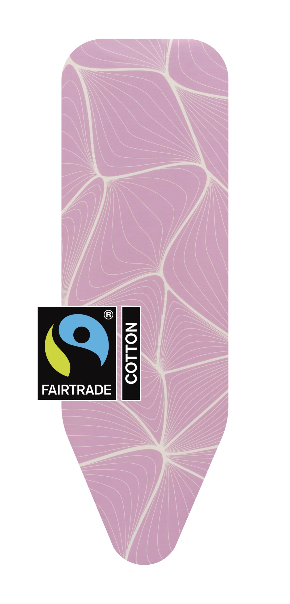 Brabantia Ironing Board Cover B (Lilac Waves), 124 x 38 cm with 8 mm Foam Padding, Steam Iron Compatible Ironing Board Coverlet, Padded Cover Made From Fairtrade Material — image 1