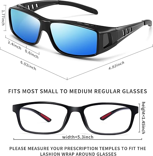 Miniatura 4 de LASHION Over Glasses Sunglasses for Men Women, Wrap Around Sunglasses UV Protection Polarized Sports Sunglasses for Driving