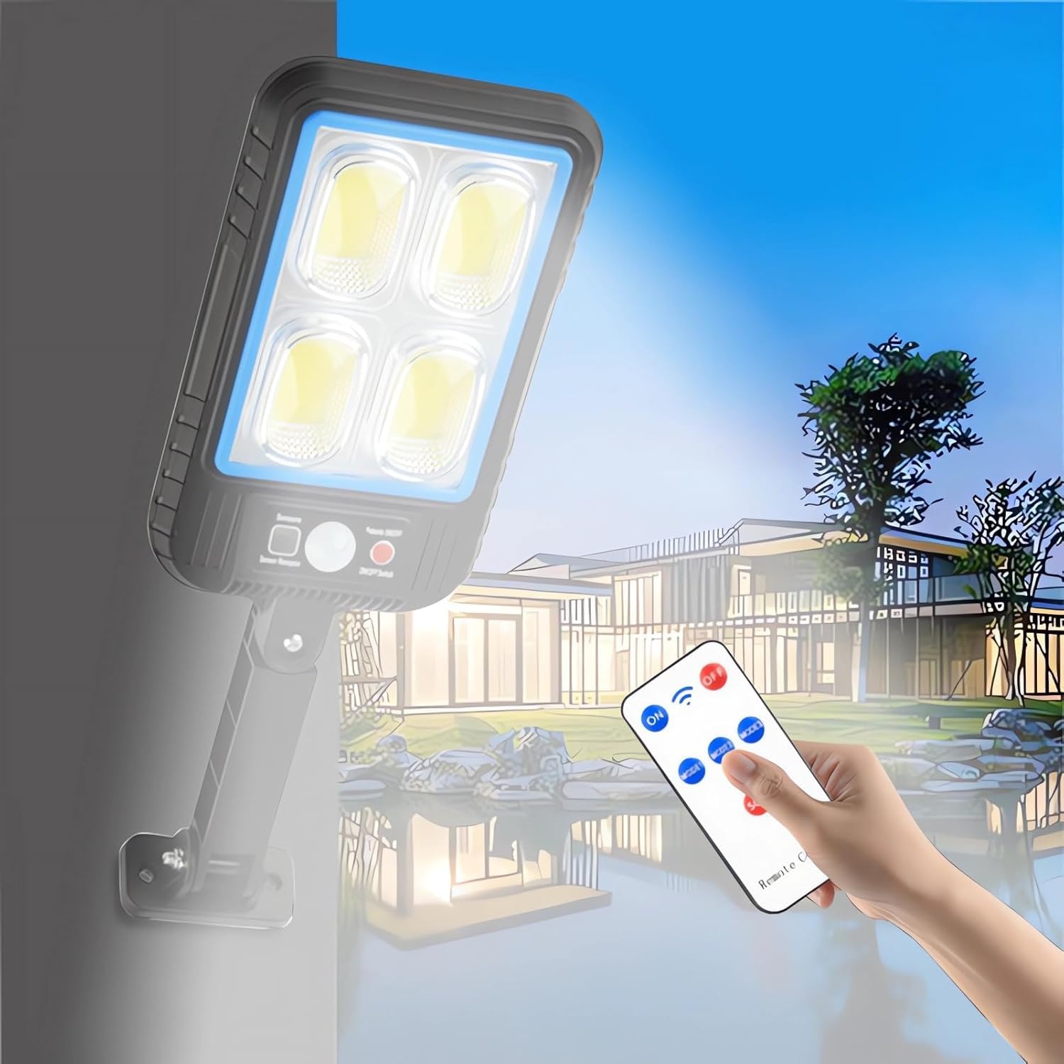 Lampe de jardin de villa pour sécuriser vos accès sombres avec applique solaire étanche