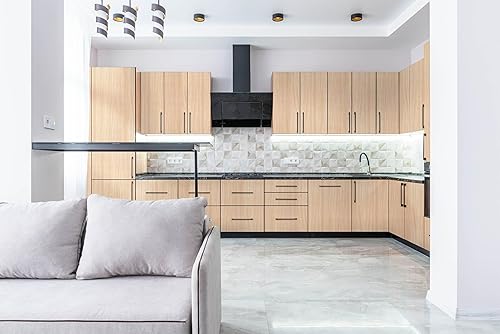 Miniatura 5 de Heroad Papel de contacto de madera natural para gabinetes, papel de contacto realista de grano de madera clara, papel tapiz autoadhesivo extraíble,