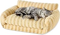 Vista 15 de Hollypet Cama para gatos, mullida, multifuncional, de doble capa, suave para mascotas, sofá ortopédico para gatos y perros pequeños, color rosa