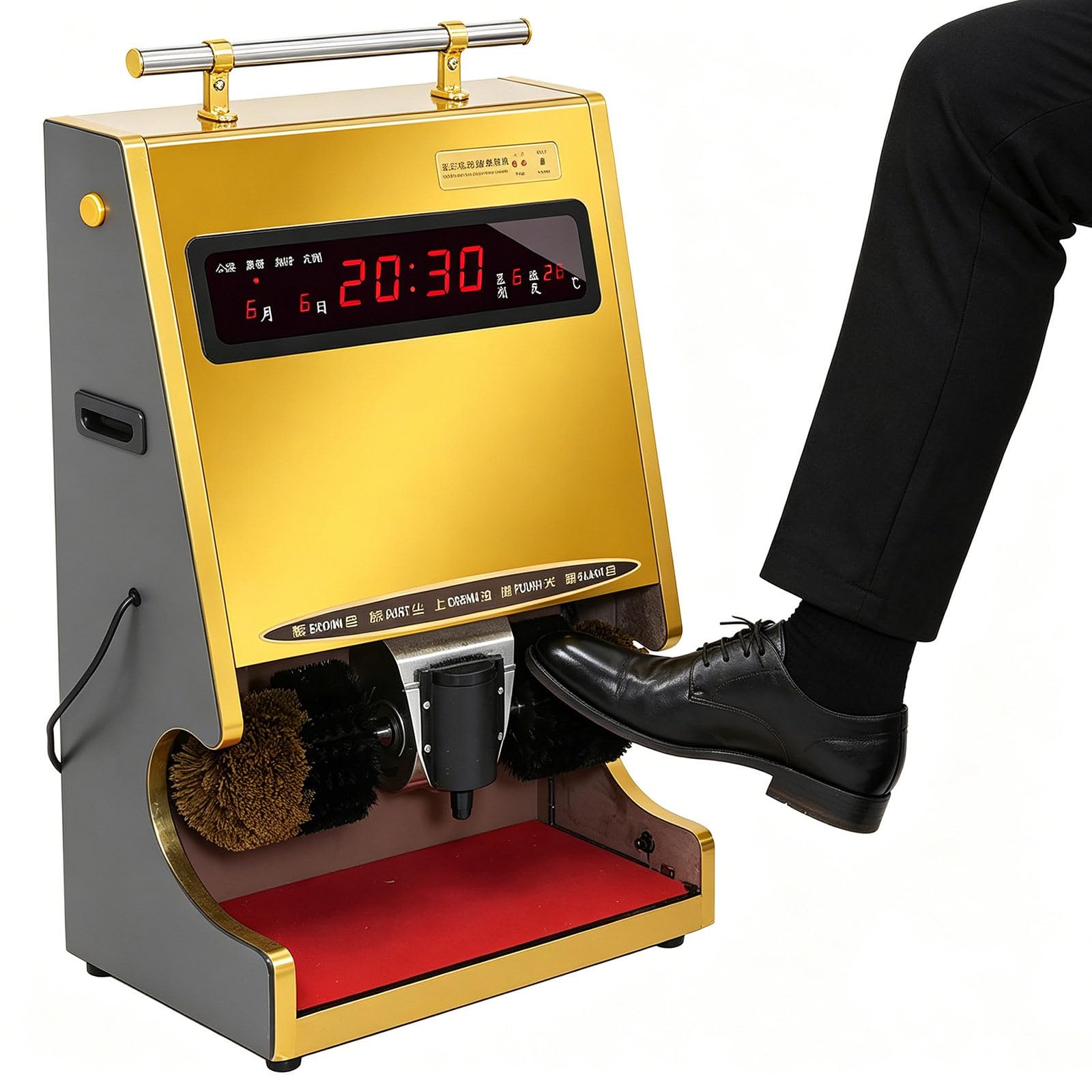 Automatischer Schuhpolierer, Elektrische Induktion Schuhreinigungsmaschine, Edelstahl Multifunktionales Poliergerät für Verkaufszentren, Einfach zu bedienen und zu pflegen