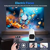Vista 5 de Mini Projector for iPhone, 1080P Small Projector (Built-in Bluetooth 5.3 And Speaker), Supports 4K, 210° Rotatable, Home Video Projector, Compatible