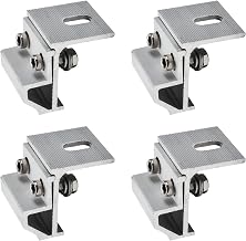 4 Pack Solar Panel Mounting Clamps Aluminum Alloy Roof Brackets RV Boat House Installation Smooth Silver Finish Hardware Kit