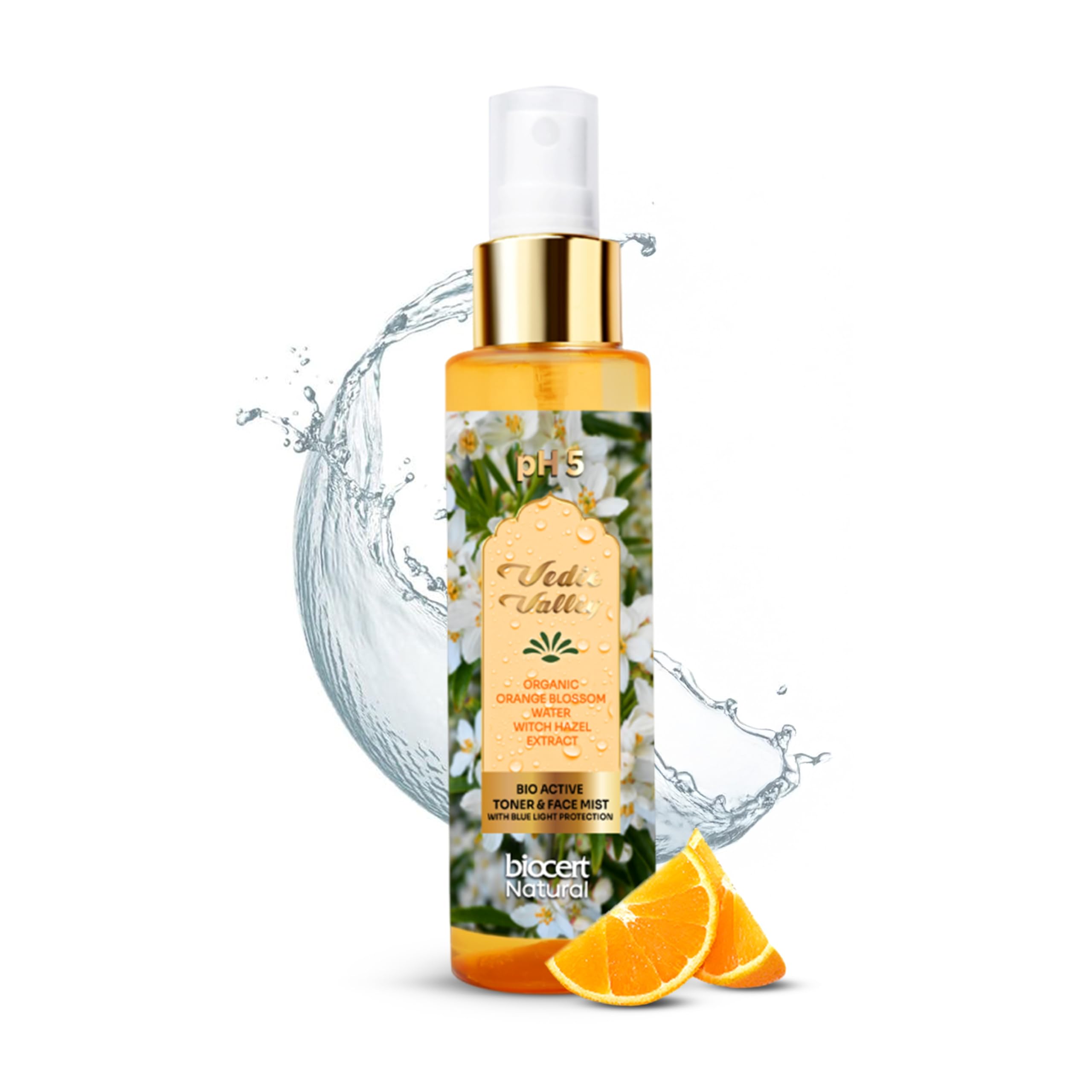 Vedic Valley Face Mist & Toner With Blue Light Filters Orange Blossom Certified Natural 100 g