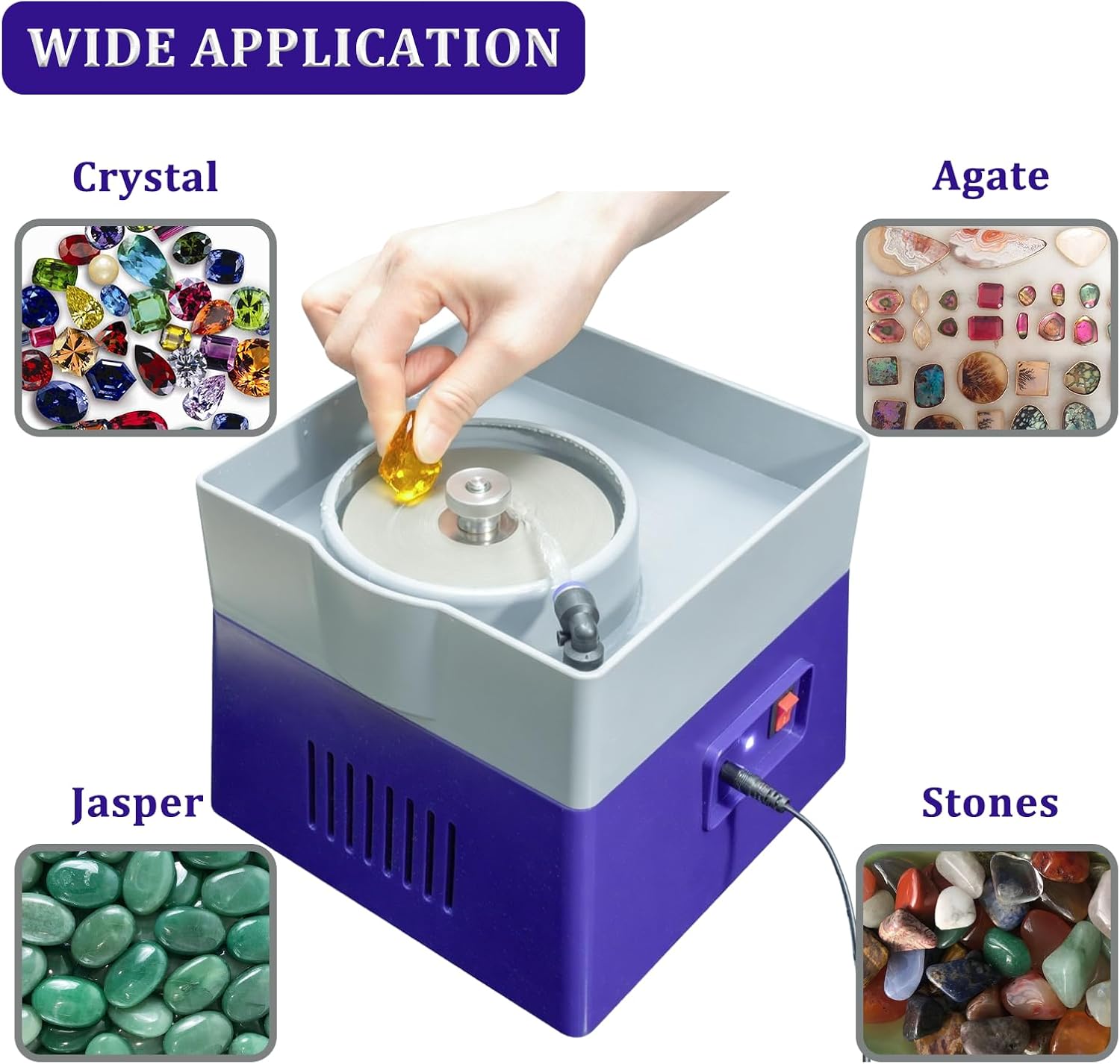 4” Flat Grinding Machine Stone Rock Polisher, Grinder, Shaper Shaping and Polishing Tools, Mineral Rock Polishing Machines, Grinding Machines
