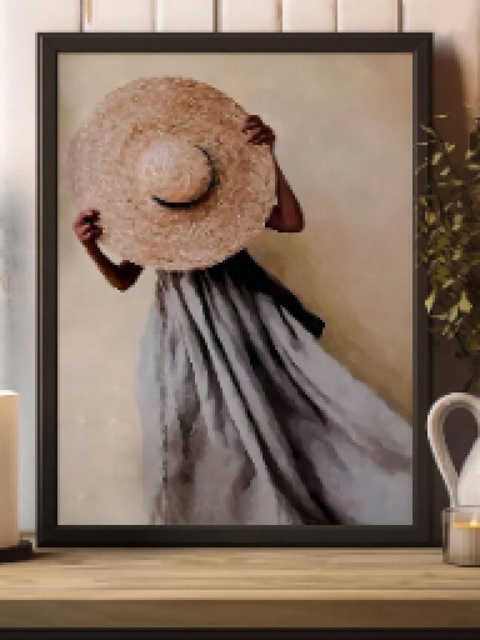 Impression sur toile avec châssis interne portrait floral moderne - 7