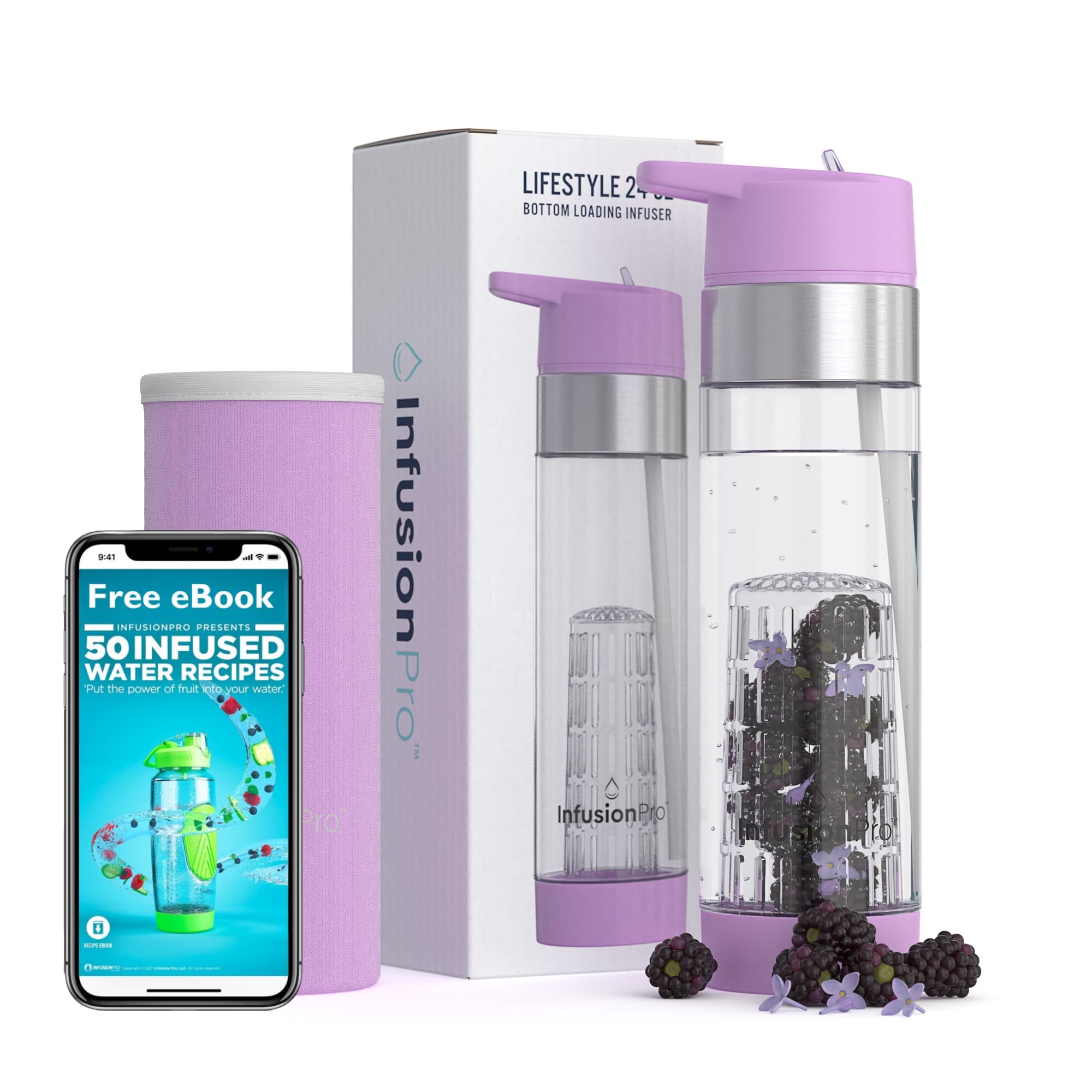 Infusion Pro Fruit Infuser Water Bottle 24 oz