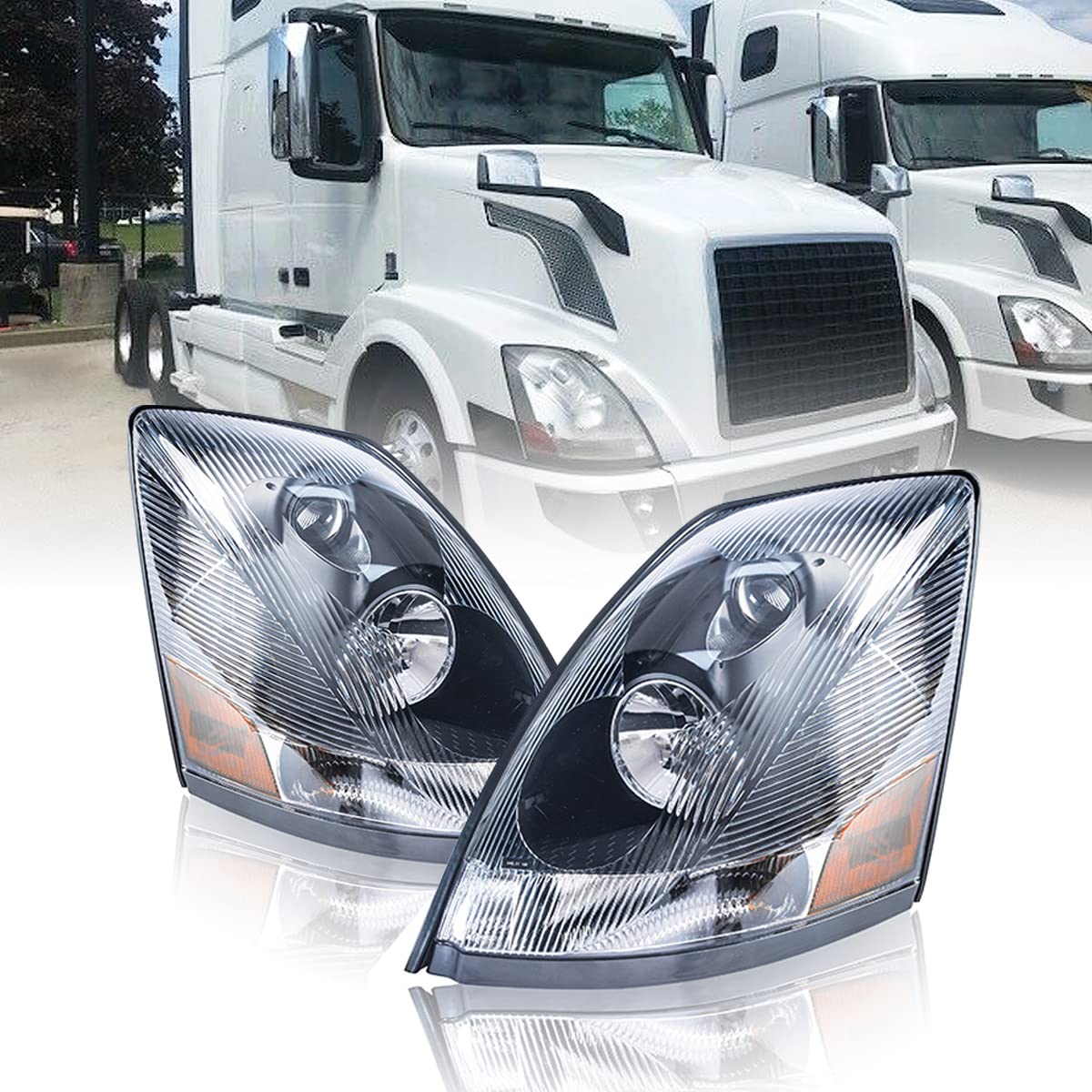 Photo 1 of Gastokyle VNL Headlights 2004-2017, Fits VN Headlights, Pair Set Left Driver and Right Passenger, Black Housing