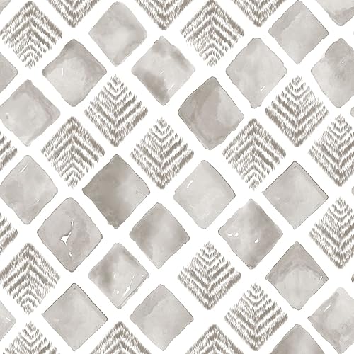 LiKiLiKi Papel tapiz de rayas grises y blancas, papel de contacto geométrico moderno, papel tapiz autoadhesivo, extraíble, decorativo, para sala de