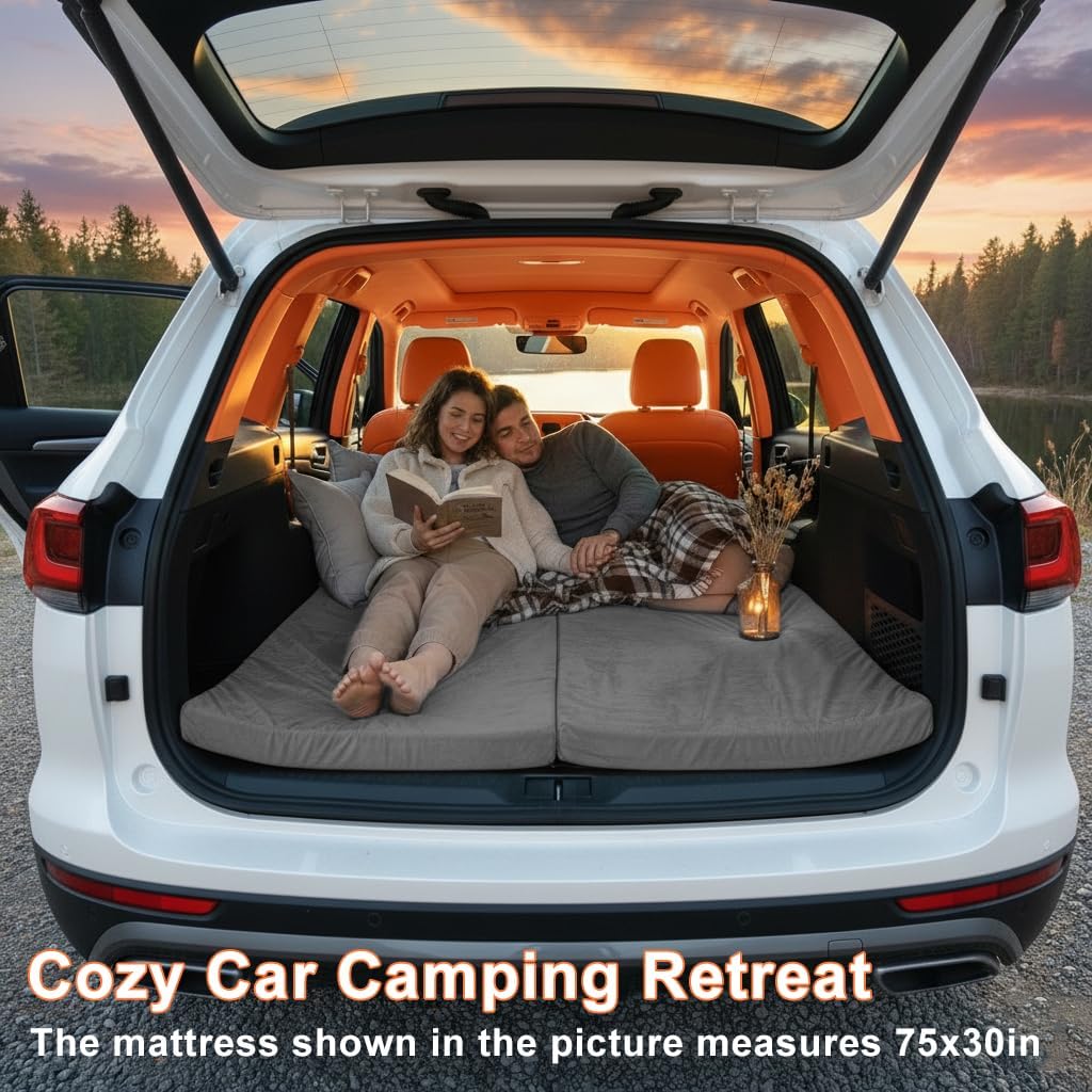 Roll Up Foam Camping Mattress - 30D High-Density Foam Sleeping Pad with Travel Bag - Portable Floor Mat for Tent, Car Camping & Guest Bed Cot