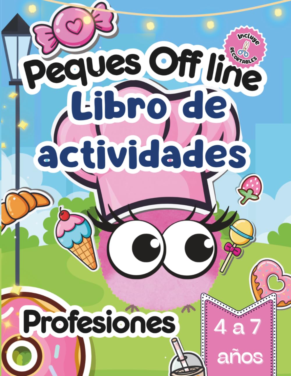 Peques Offline: Libro para colorear y recortear: Especial: Profesiones