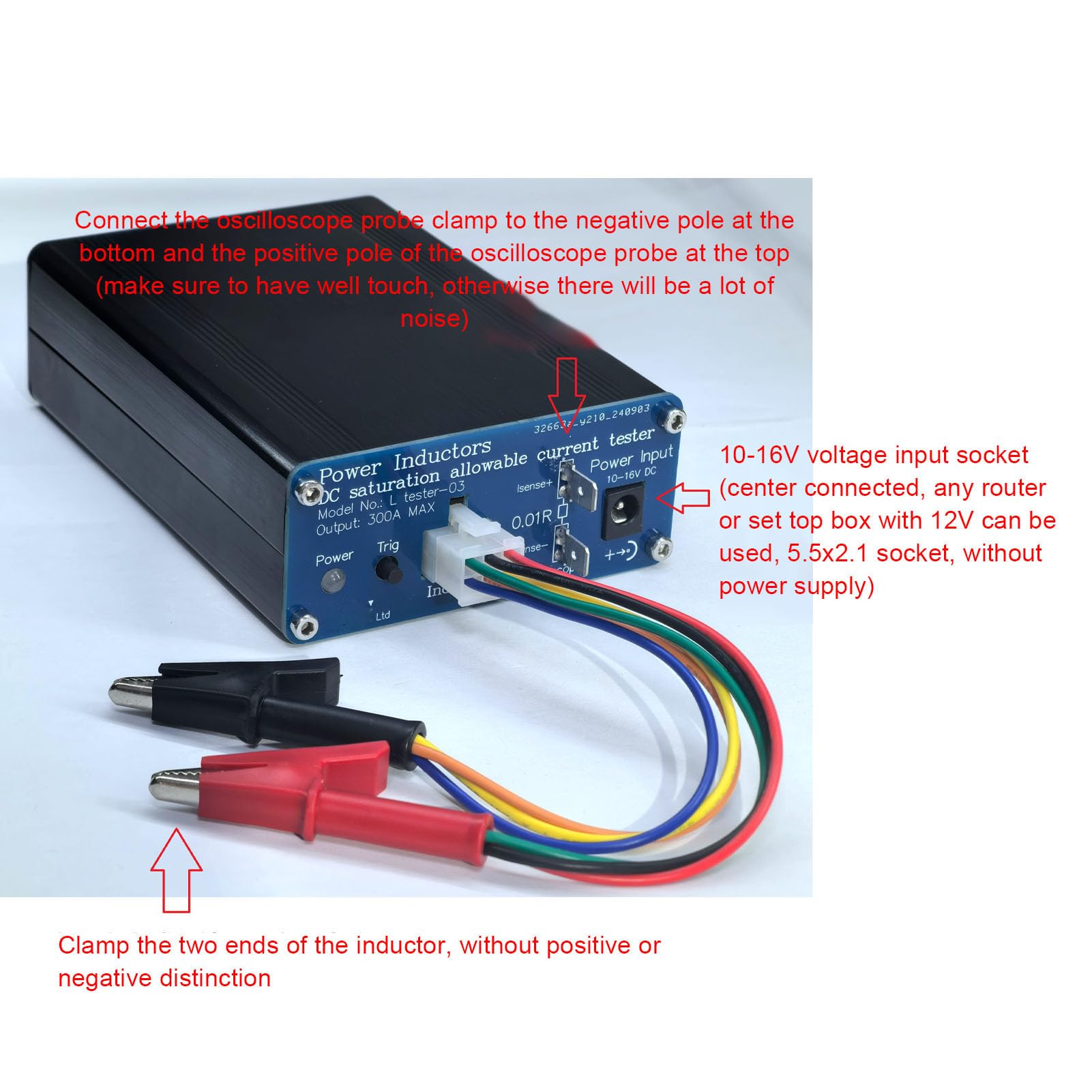 Socobeta Tester di Corrente di Saturazione Dell'induttore Materiale Robusto in Lega di Alluminio Misurazione Accurata Dell'induttanza per Professionisti Elettrici 300 A 0,4 Ms-4 Ms