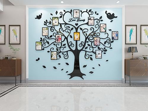 KINBEDY Calcomanías de pared acrílicas 3D para árbol de pared fáciles de instalar y aplicar calcomanías de decoración para el hogar árbol con hojas