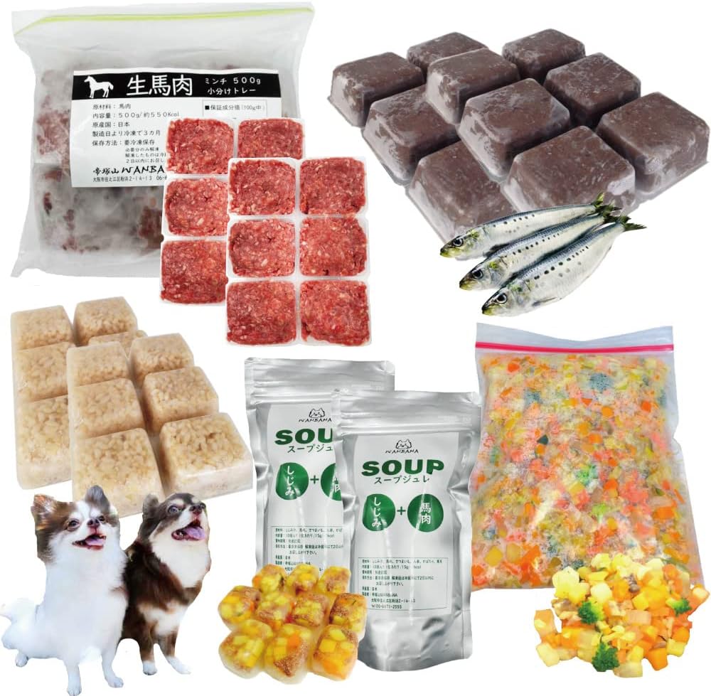 Amazon 犬手作りごはん 総合栄養食 無添加の簡単トッピング材料 国産厳選食材 ドッグフード 涙やけやダイエット 食欲不振 肝臓 アレルギーが気になるわんちゃん用セット Dolce Del 帝塚山wanbana ウェット 通販