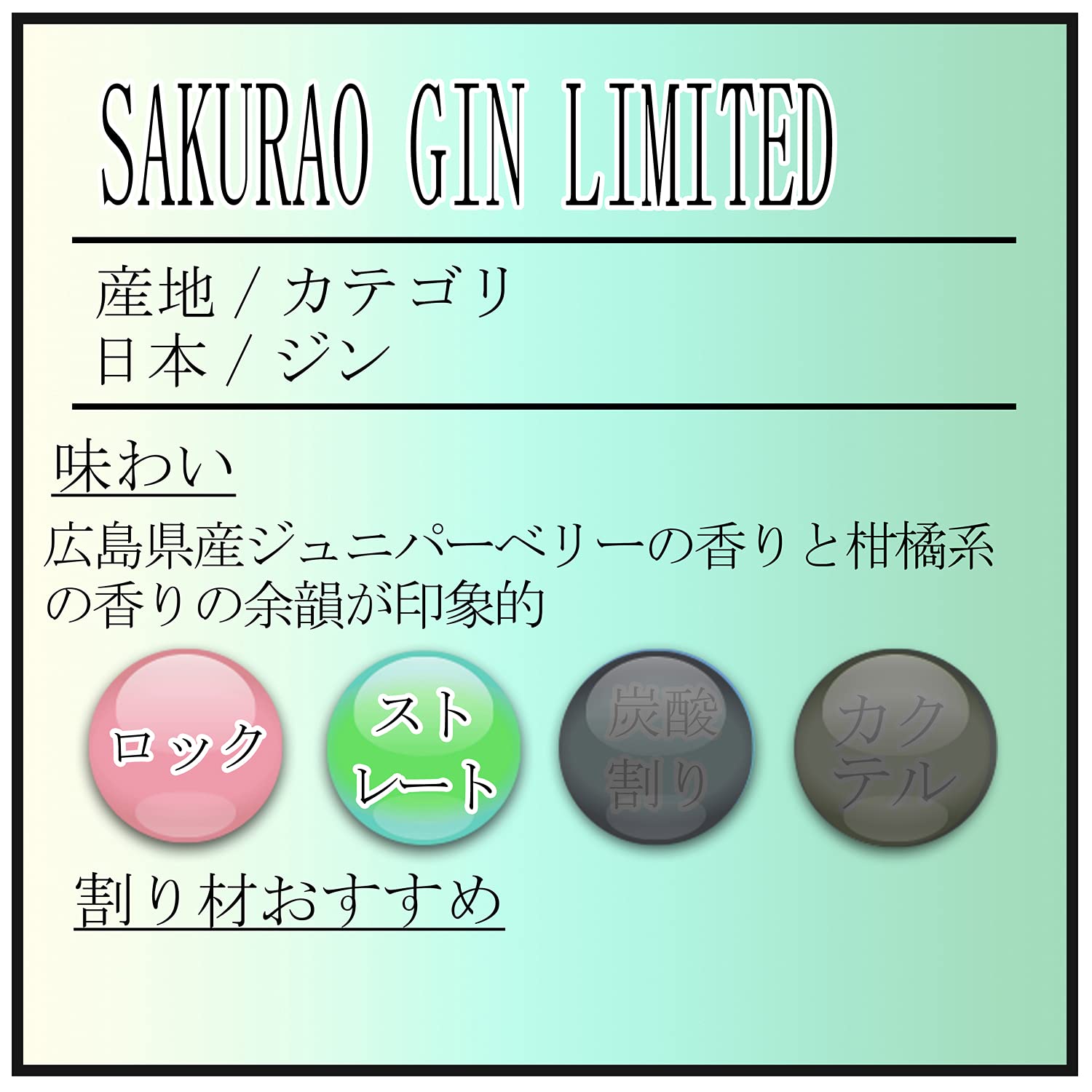 Sakurao Limited 17 Botanicals Japanischer Gin 47% vol. 0,7l