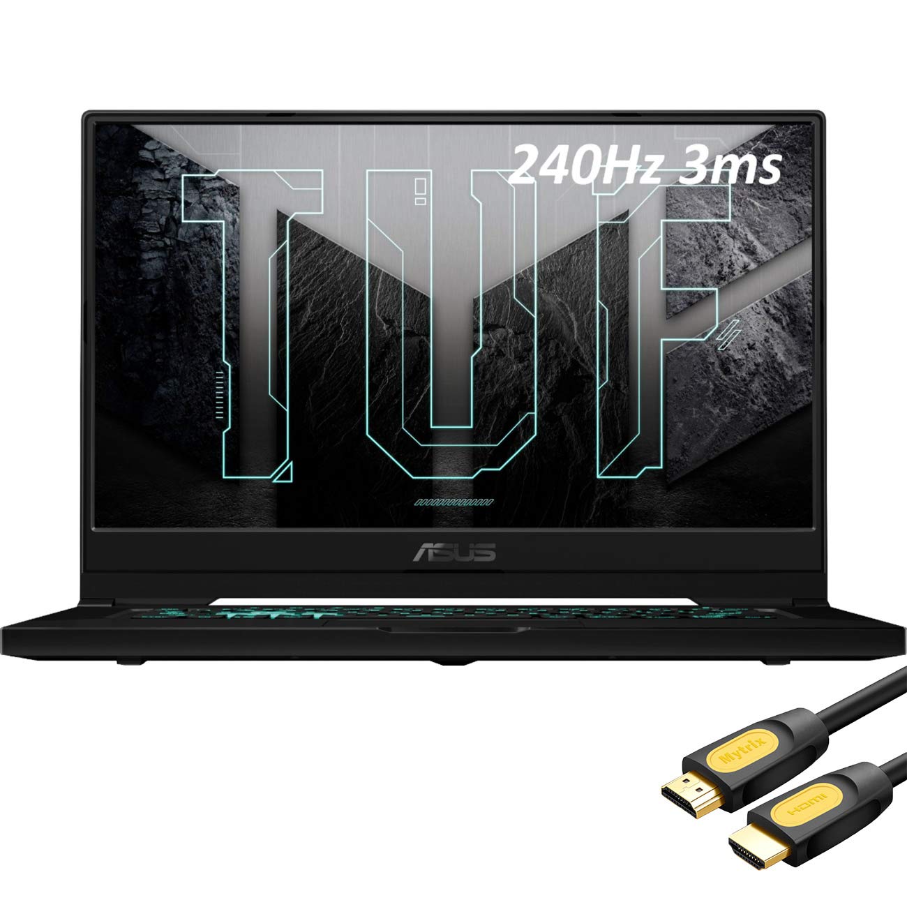 2021 ASUS_ TUF 3070 Gaming Laptop, 240Hz 3ms FHD 15.6" Display, Intel Core i7-11370H, GeForce RTX 3070 8GB GDDR6, 40GB RAM, 2TB SSD, Thunderbolt 4, Backlit, WiFi 6, Mytrix HDMI Cable, Win 10