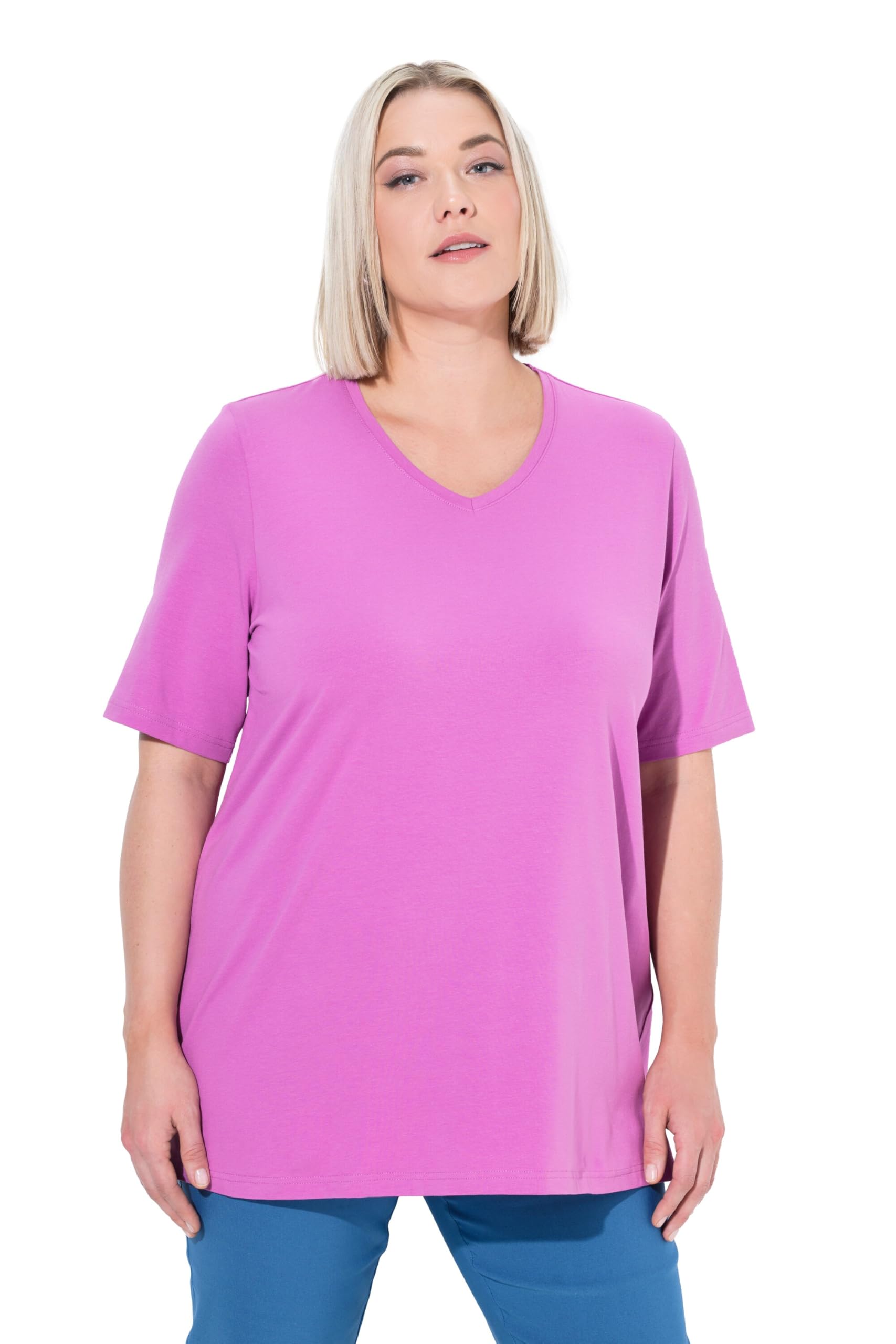 Ulla Popken Damen große Größen Übergrößen Plus Size 7/8-Cargohose, Krempelriegel, Komfortbund 720673