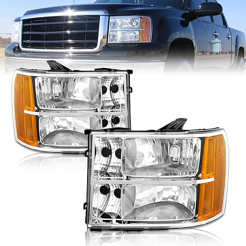 AS Faros delanteros para GMC Sierra 2007 2008 2009 2010 2011 2012 2013 para Sierra 07-13 Sierra 150007 08 09 10 11 12 13 14 Sierra 2500 HD3500 HD