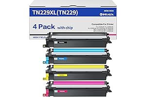 TN229 XL Toner Cartridges 4 Pack for MFC-L3720CDW - High Yield Up to 5,000 Pages