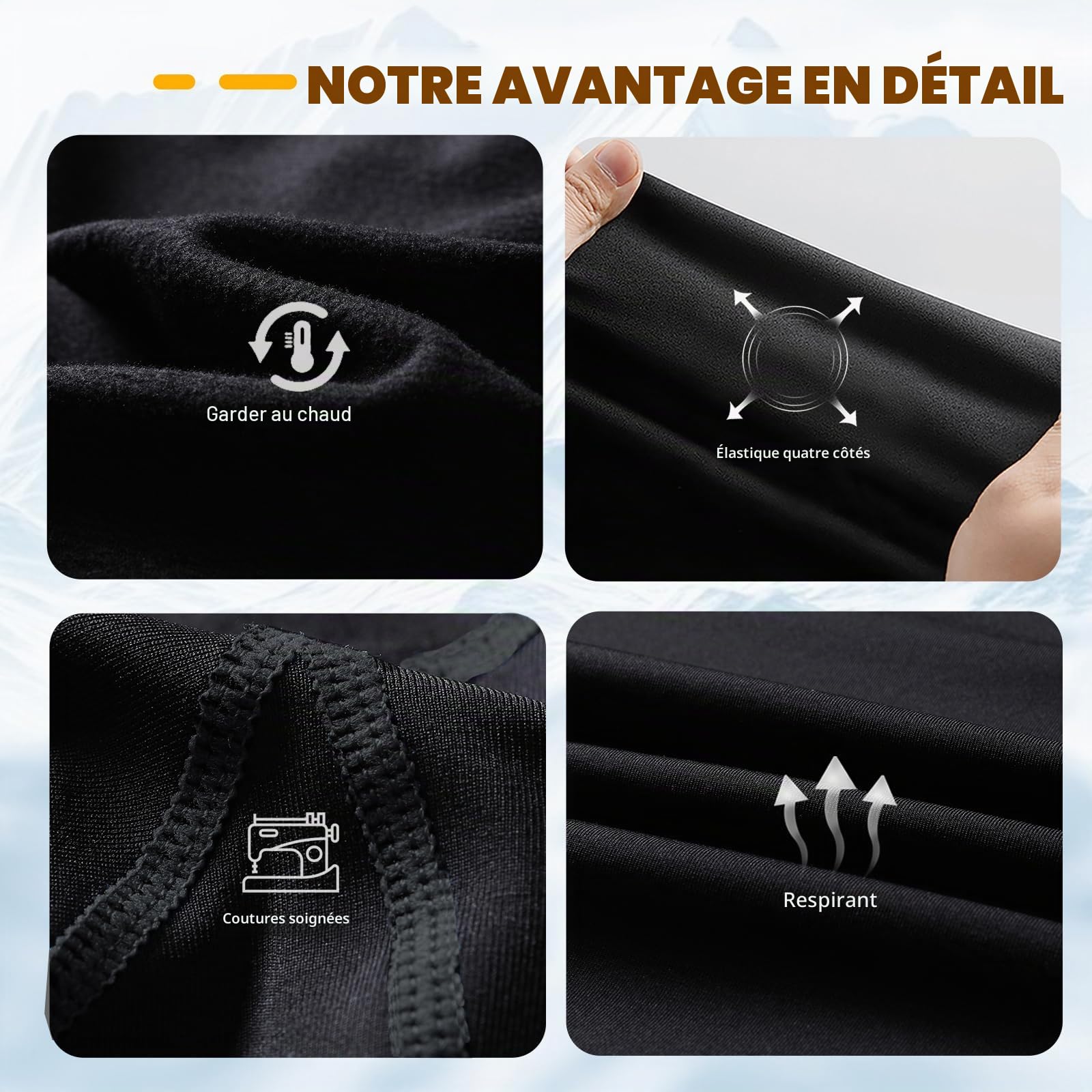 Homme Ensemble de sous Vetements Thermiques de Compression sous-Vêtement Thermique S-XXL