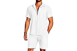 COOFANDY Men's 2 Pieces Cotton Linen Set: Effortless Summer Style