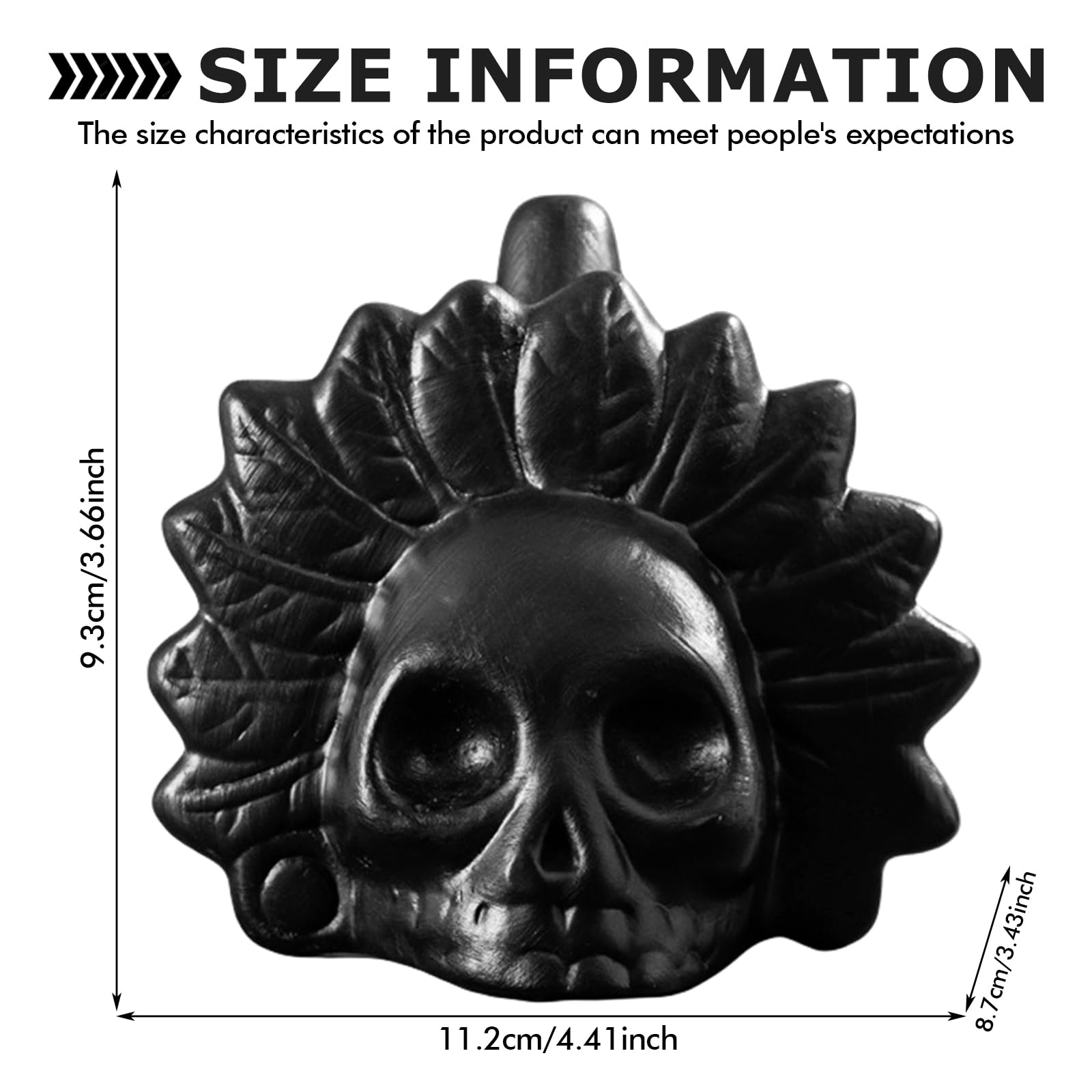 Aztec Death Whistle, krzyk aztecka gwizdek śmierci z autentycznie brzmiącymi ludzkimi krzykami, z czarnej czaszki, idealna na Halloween i Dzień Zmarłych, prezent