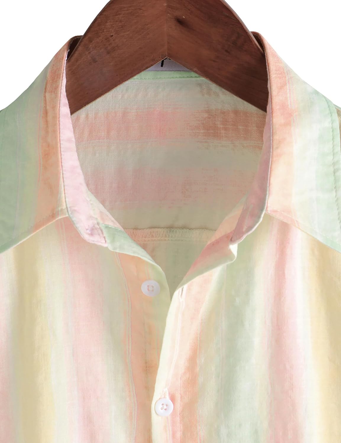 VATPAVE Men's Short-Sleeved Casual Summer Shirt, Hawaiian Shirt, Casual, Beach, Flowers M Beige Pink