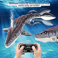 Vista 6 de Mosasaurus - Juguetes de dinosaurio mejorados, juguete de agua con control remoto, juguetes de piscina para niños de 4 a 8 años, dinosaurio RC