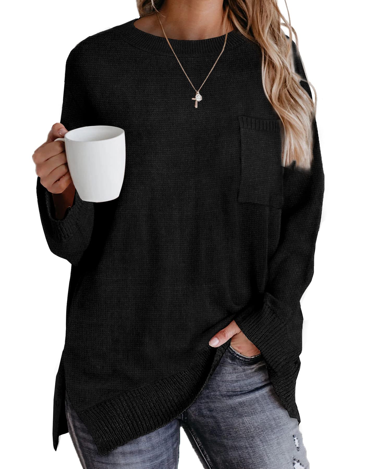 NIASHOT Women's Sweaters Fall Crewneck 