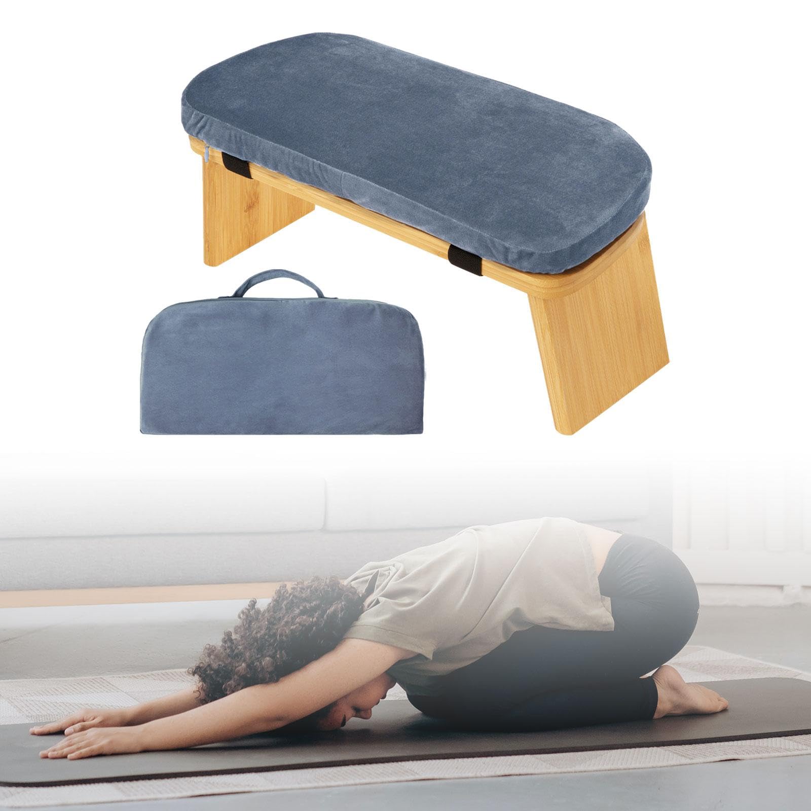 Oshhni Meditationsbank, Meditationshocker, stabil, tragbar, für Männer und Frauen, bequemes Sitzen zu Hause für ausgedehntes Üben, kniender Hocker