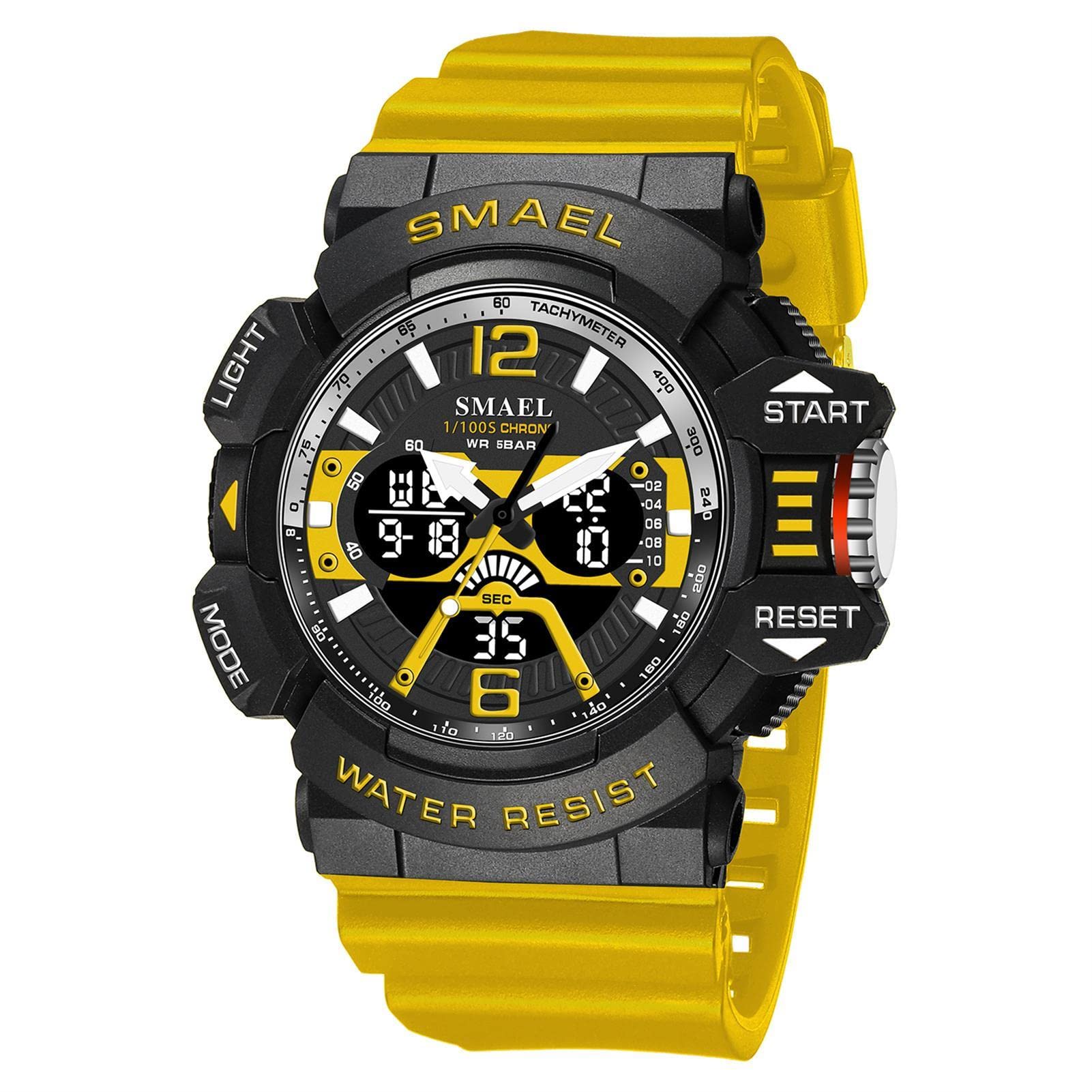 Sport Montre Bracelet Hommes Digital 50M Etanche LED Double Temps Analogique Quartz Mode Outdoor Militaire Tactique Montres Homme