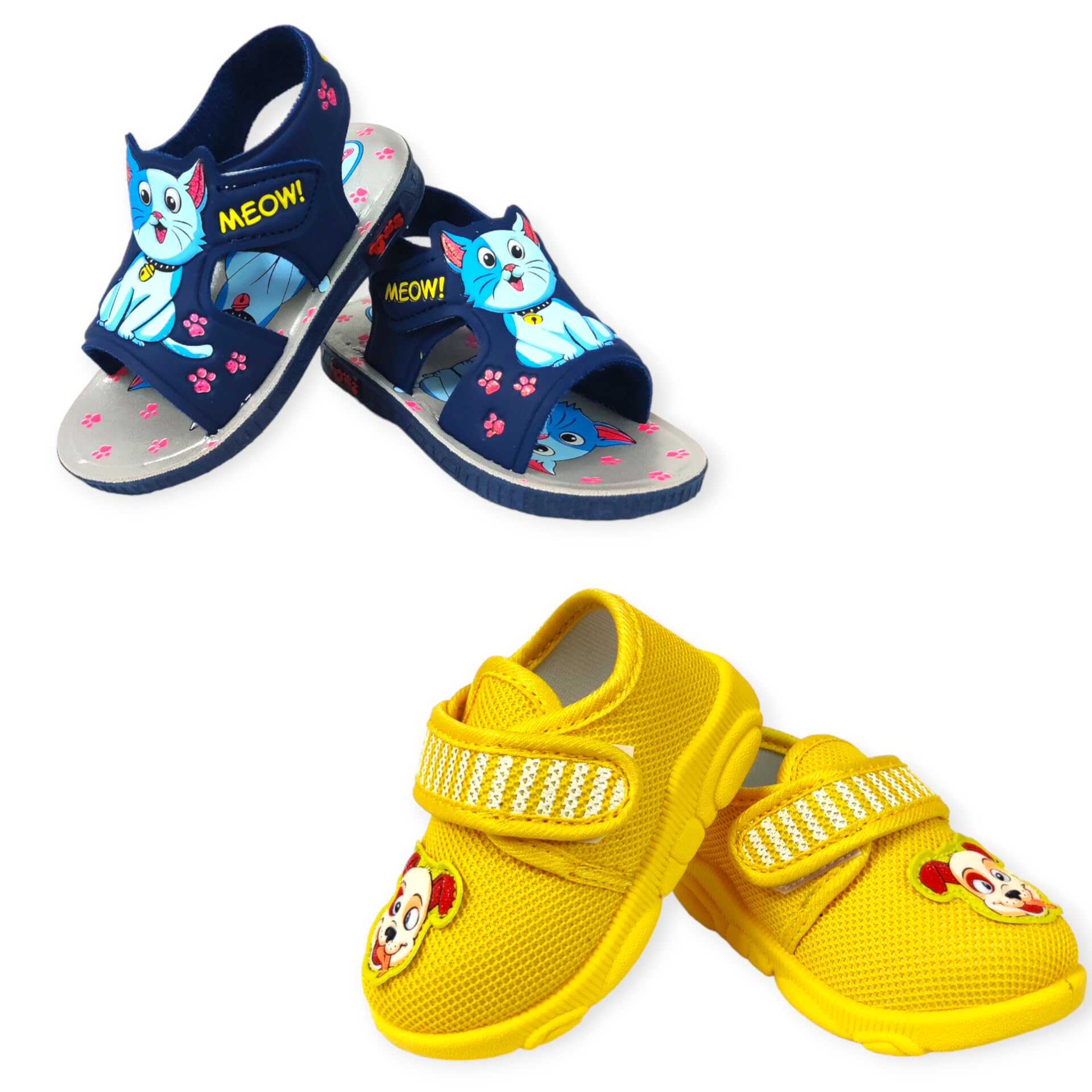 Coolz Kids Chu-Chu Sound Musical Sandals and Shoes Combo (2 Pairs) for Baby Boys and Girls (Yellow Shoes and Navy Sandals, 18 Months) (B0D7QQ17RY) Amazon Price History, Amazon Price Tracker