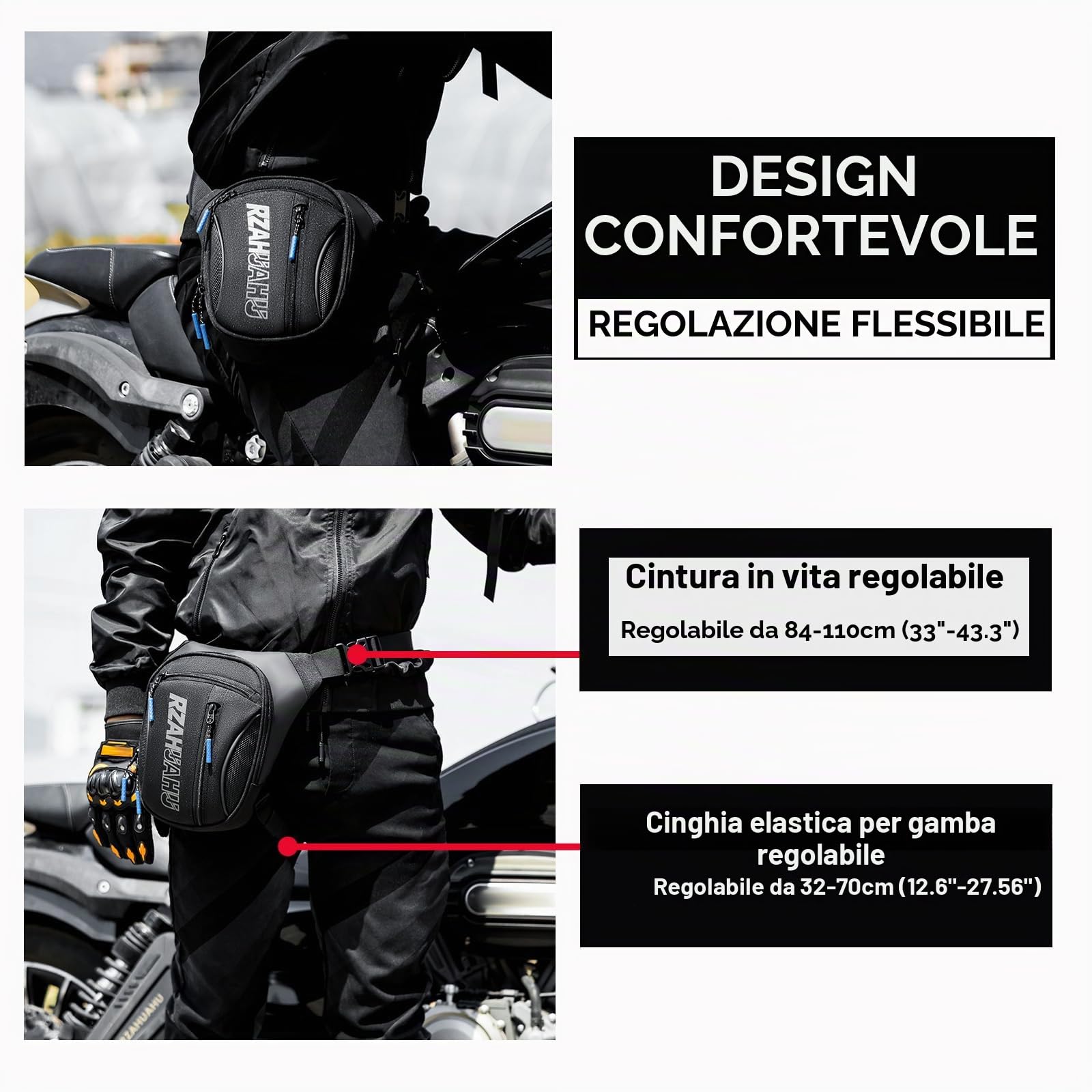 Borsa tattica da coscia per uomo,marsupio multiuso per moto,borsa da gamba,marsupio da coscia (YA692)