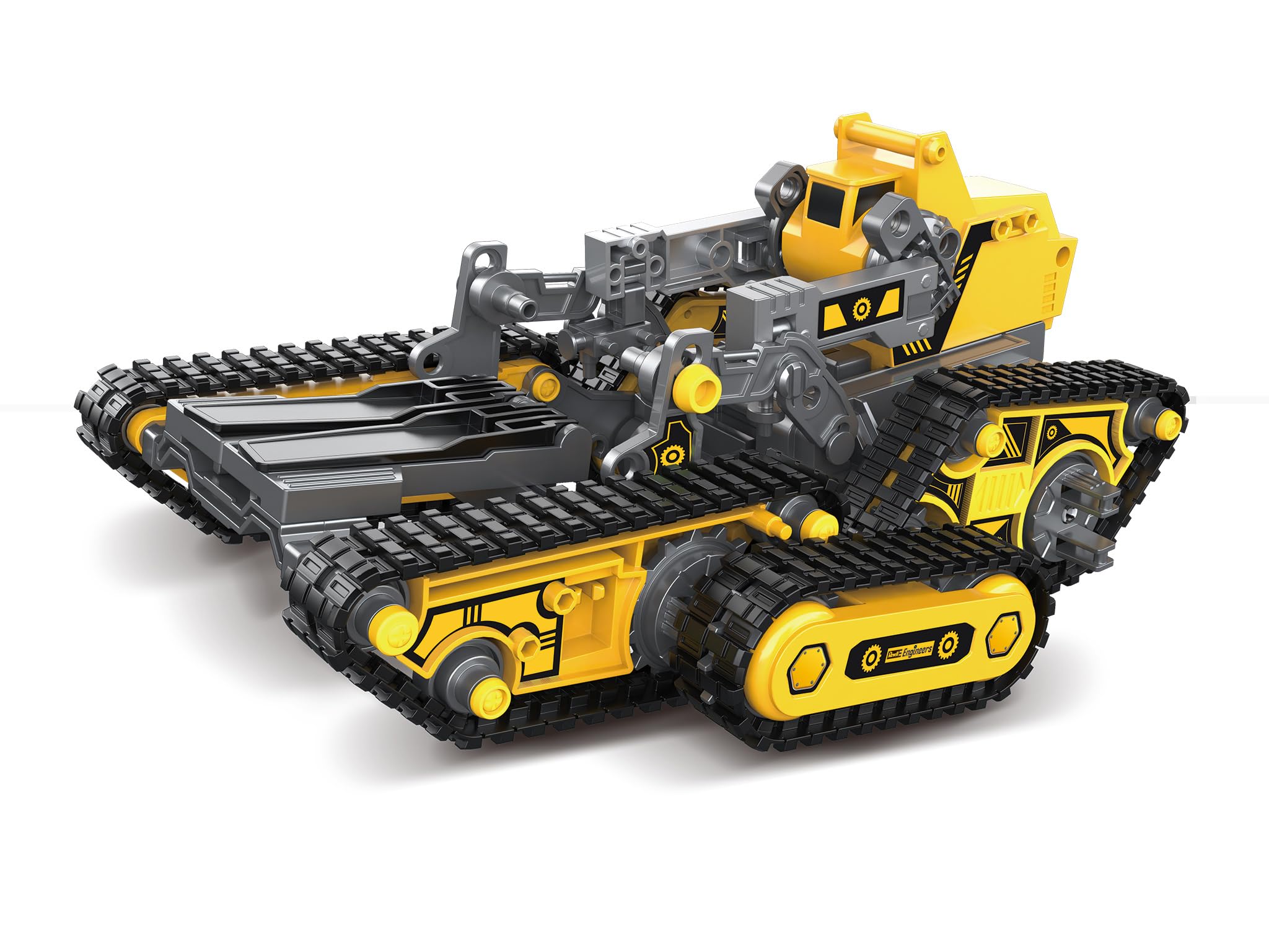 Revell Véhicule d'ingénierie 4 en 1, avec télécommande, 176 pièces, 4 Variantes de modèles sans Colle, Conversion Facile, expérience Technique Interactive, pour Les Enfants à partir de 8 Ans