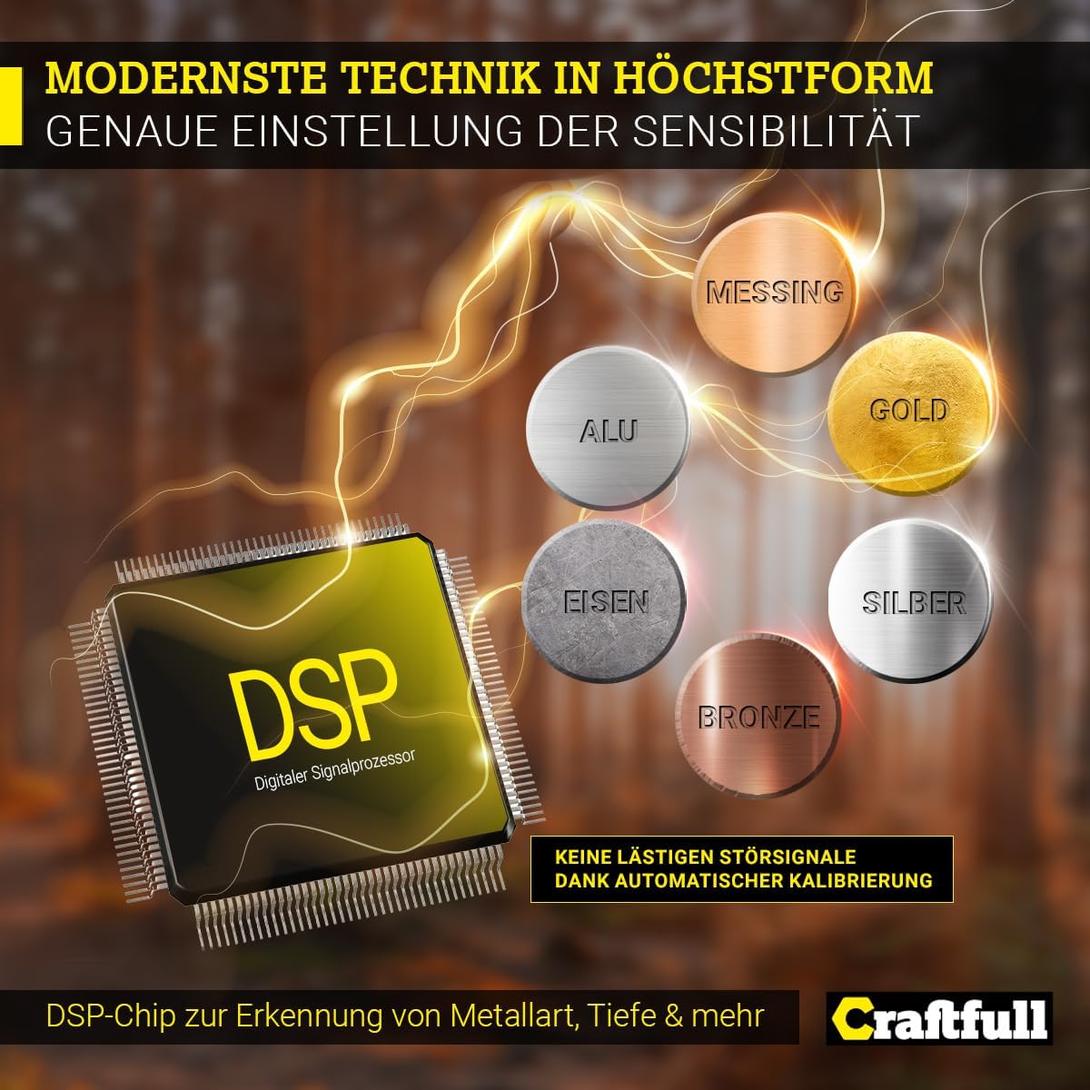 Craftfull Metalldetektor | Metalldetektoren für Kinder und Erwachsene - Pinpointer - Metal Detector - Gold Detektor - Schatzsuche - Metallsuchgerät wasserdicht - Multidetektor - Metalldetektor Set