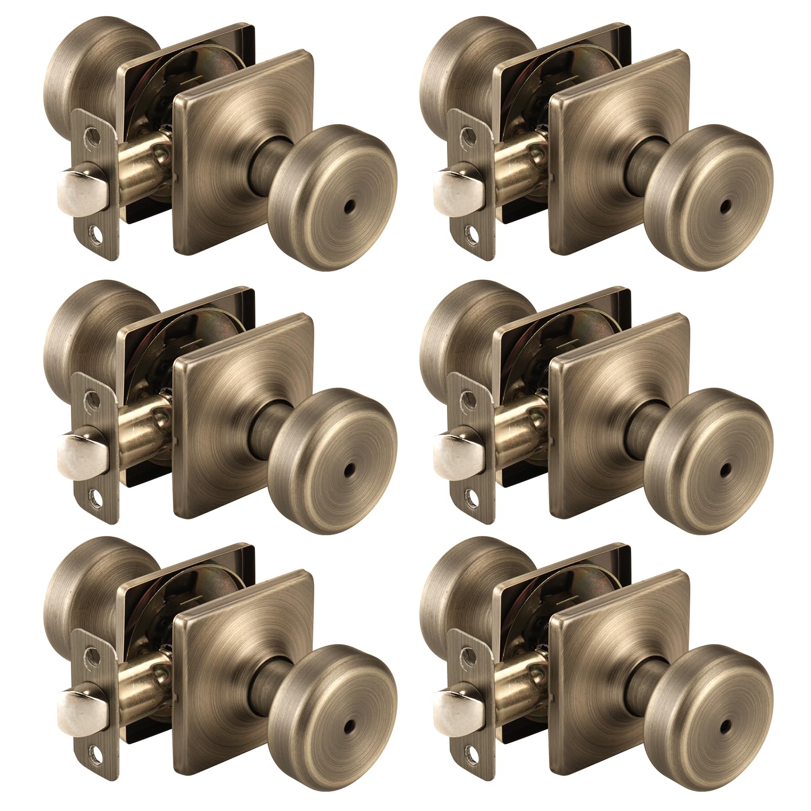 Black Door Knobs - 6 Pack Privacy Knobs -26