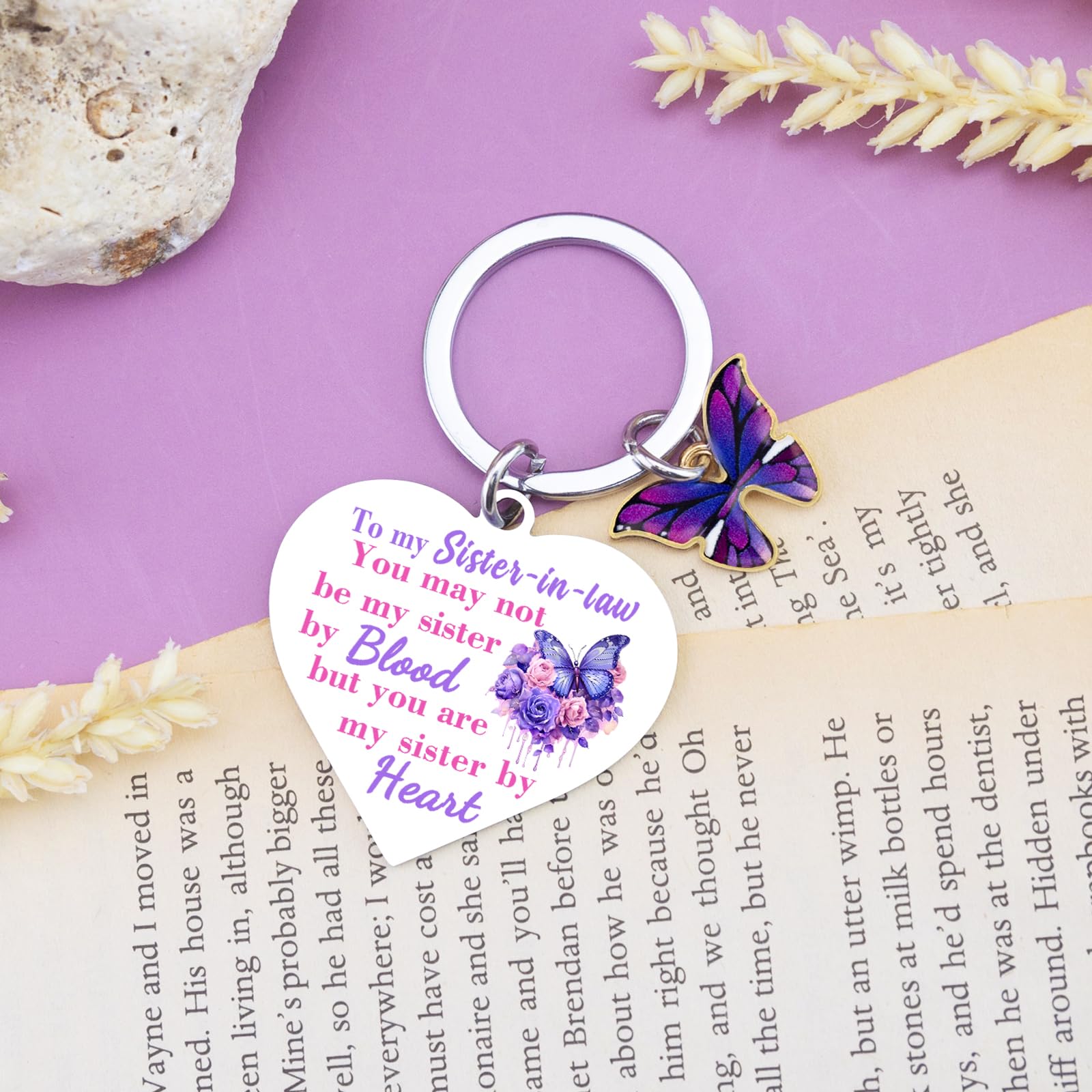 Sister In Law Gifts Mothers Day Wedding Gift Butterfly Purple Gifts For Women Keychain Sister In Law Birthday Gift Mothers Day Christmas