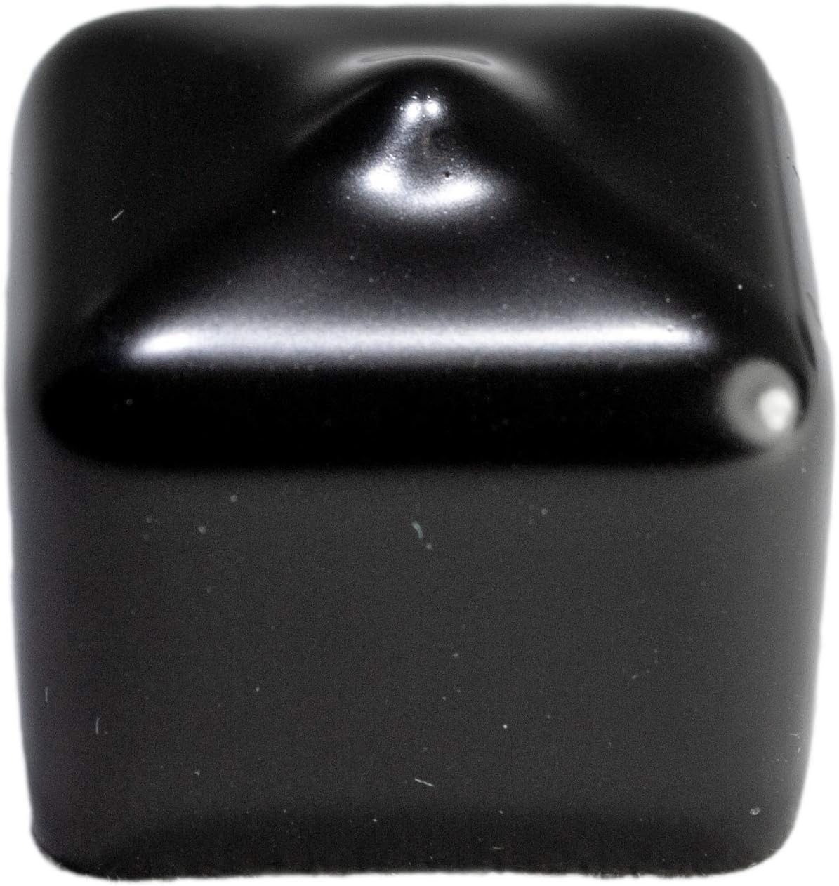 Prescott Plastics 1" Inch Vinyl Square Plug Insert (8 Pack), Black Rubber End Cap for Metal Tubing, Fence and Auto Body, Glide Insert for Pipe Post, Chairs and Furniture Legs